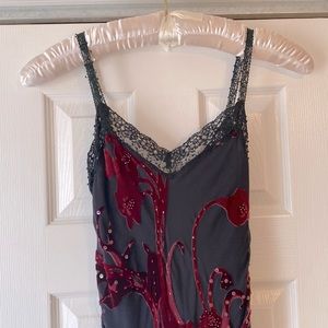 Cache Womens black slip dress with flower design